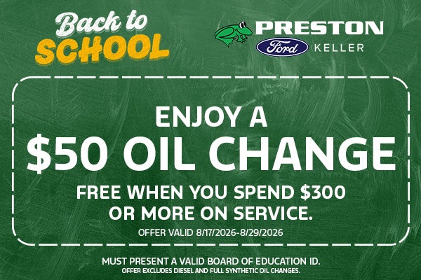 Enjoy a $50 Oil Change!