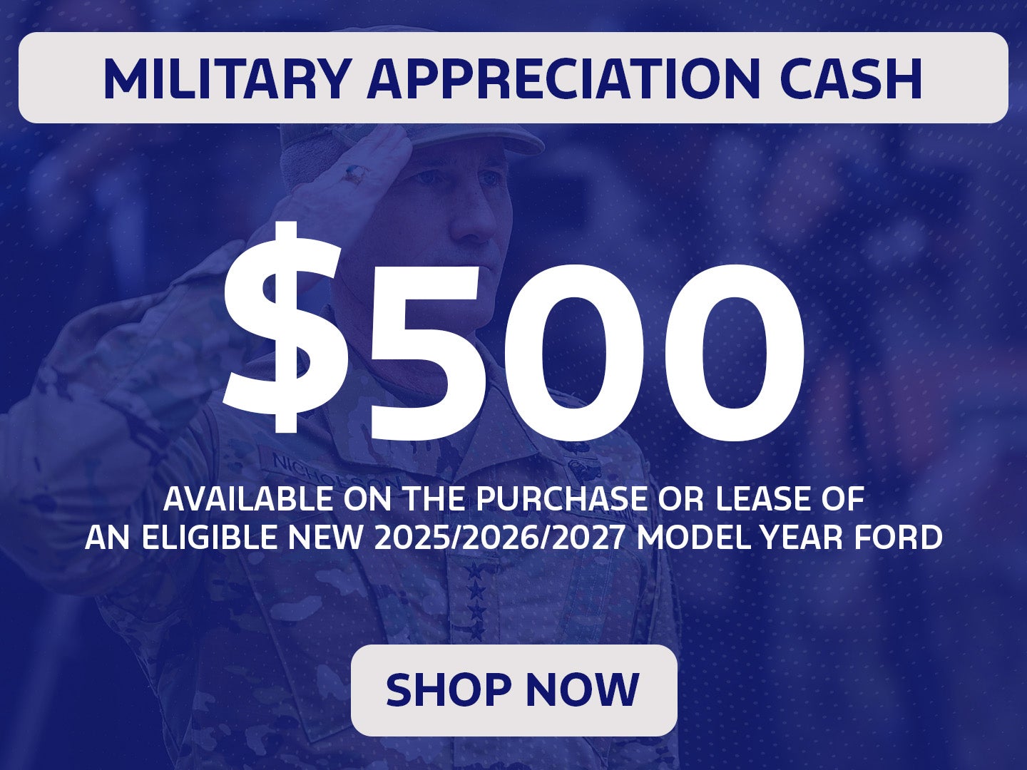 $500 Military Exclusive Cash